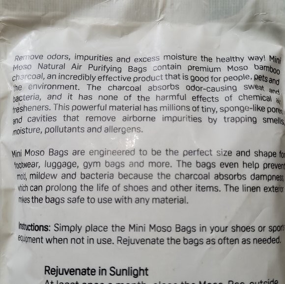 Purifying Odor Removing Bags 2 Pack Moso Bags Bamboo Charcoal Purifying Bags - Picture 8 of 9